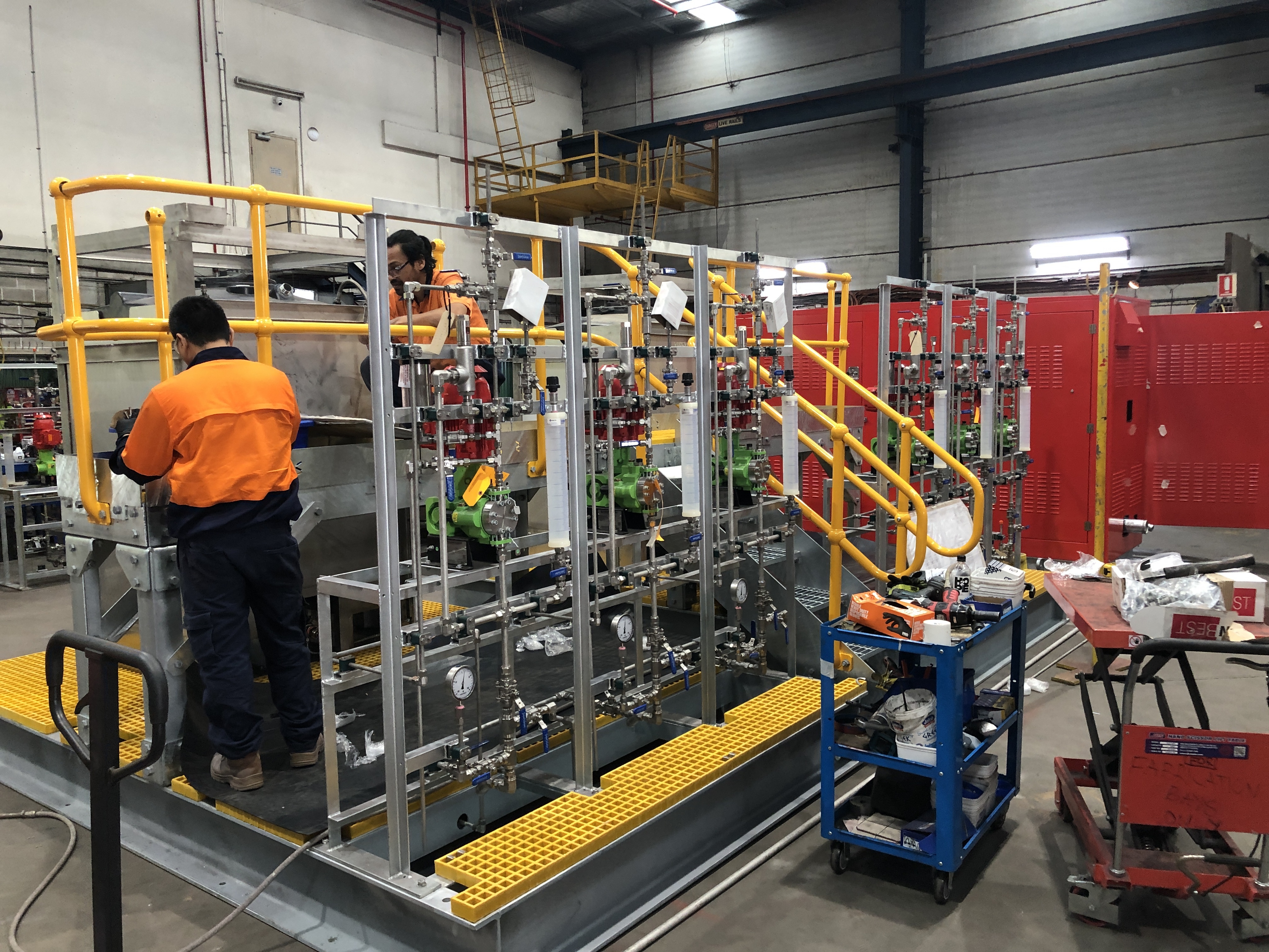 Kelair engineered the dosing system as a skid-mounted, fully bunded package